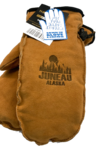 ladies leather mitten with logo