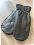 black chopper mitten with logo