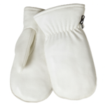white leather chopper mitten